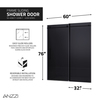 Anzzi Leon 60 in. x 76 in. Tinted Sliding Shower Door in Matte Black SD-AZ8077-02MBT